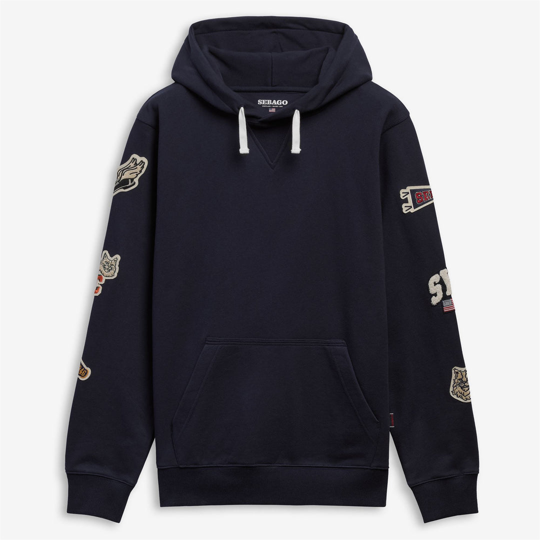 Blue Unisex Cotton Hoodie with Patches 01