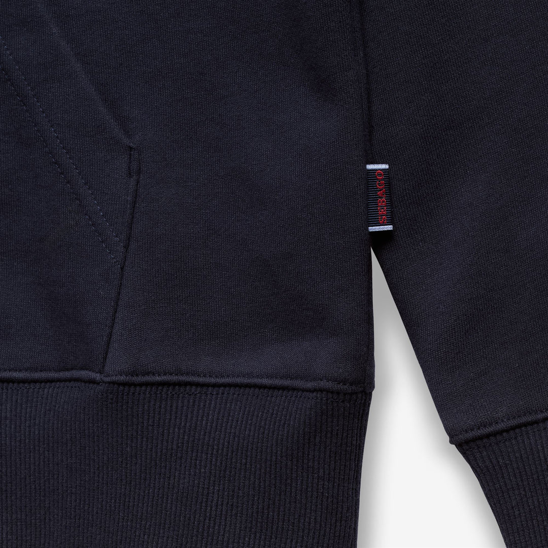 Blue Unisex Cotton Hoodie with Patches main