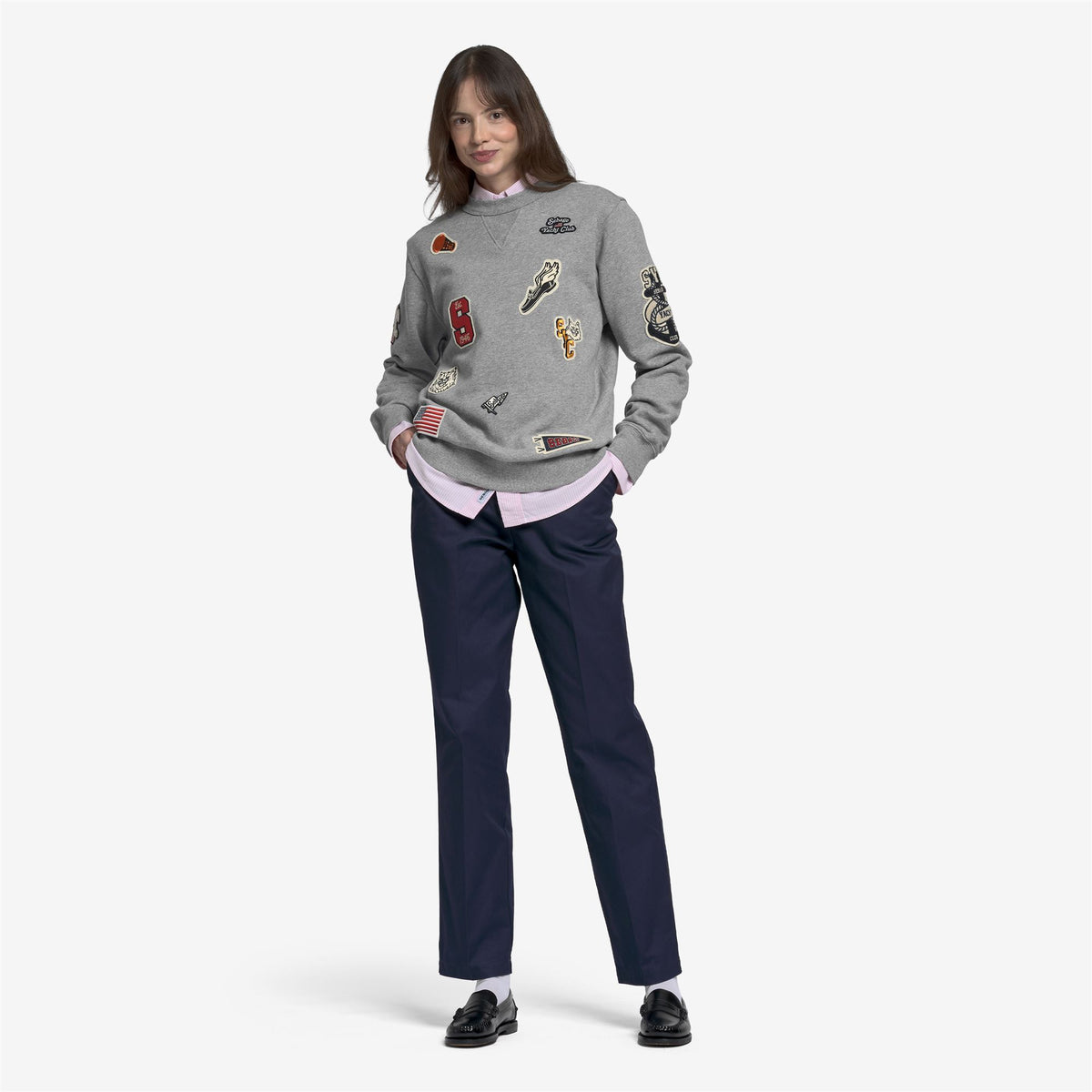 Fleece_Unisex_BOWKNOT EVO PATCH_Crewneck_Grey Md Mel Patches - Commercial 6
