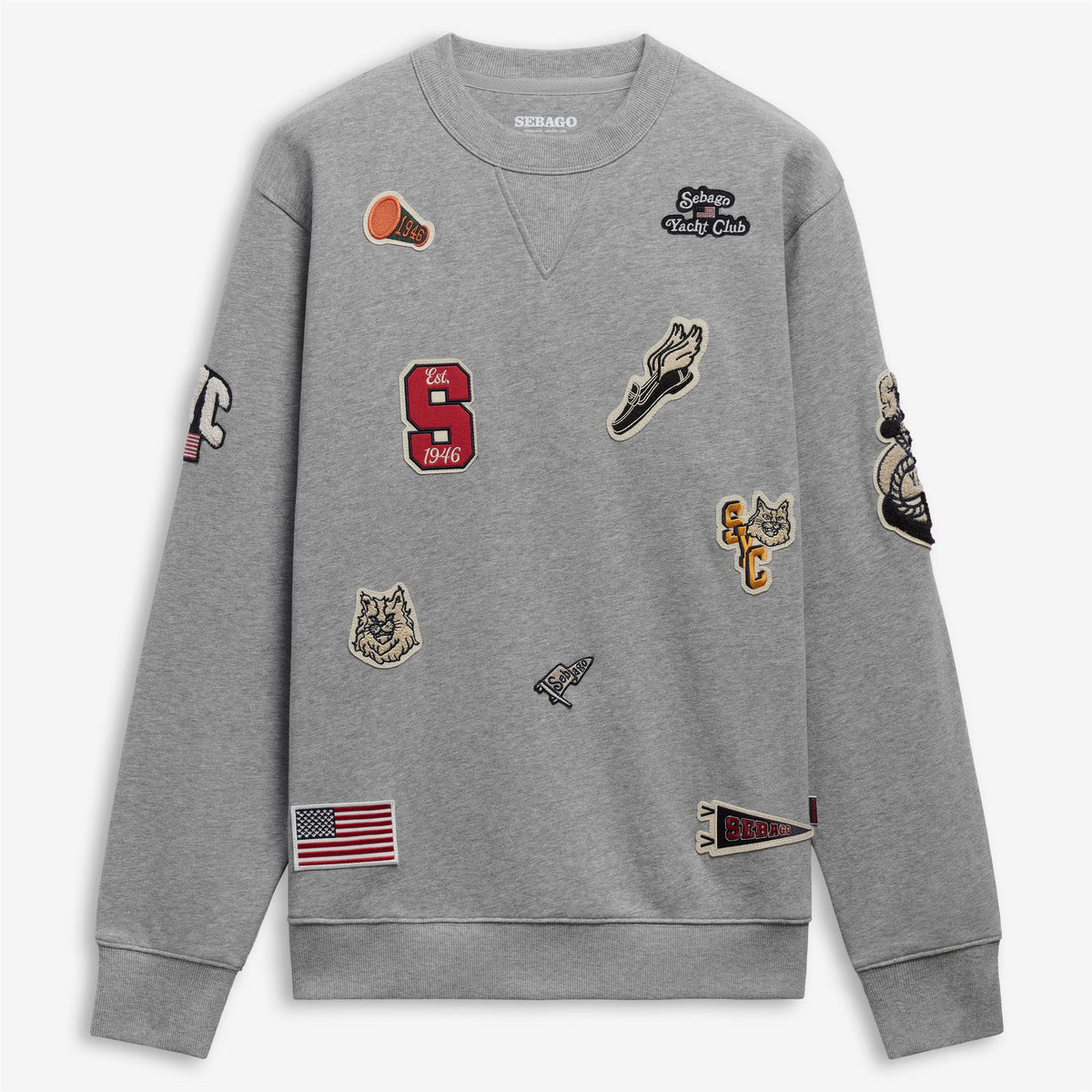 Felpa girocollo in cotone grigio unisex