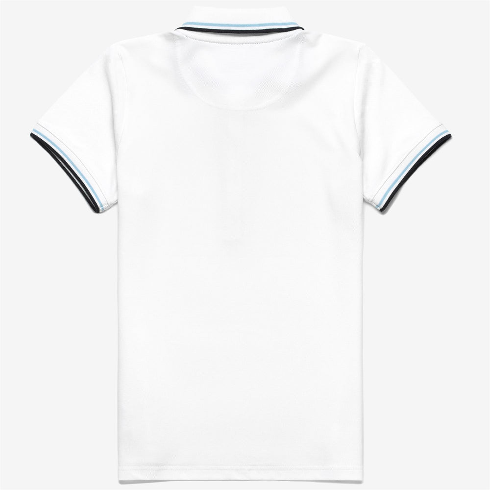 Grau-weißes Damen Segel-Poloshirt mit Marine-Print 02
