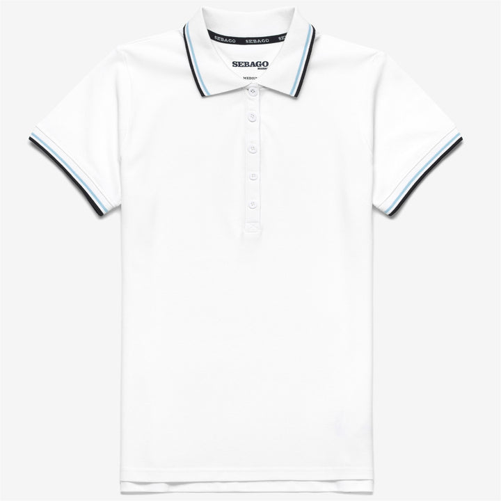 Polo da Vela Donna Grigia Bianca con Stampa Marina 1