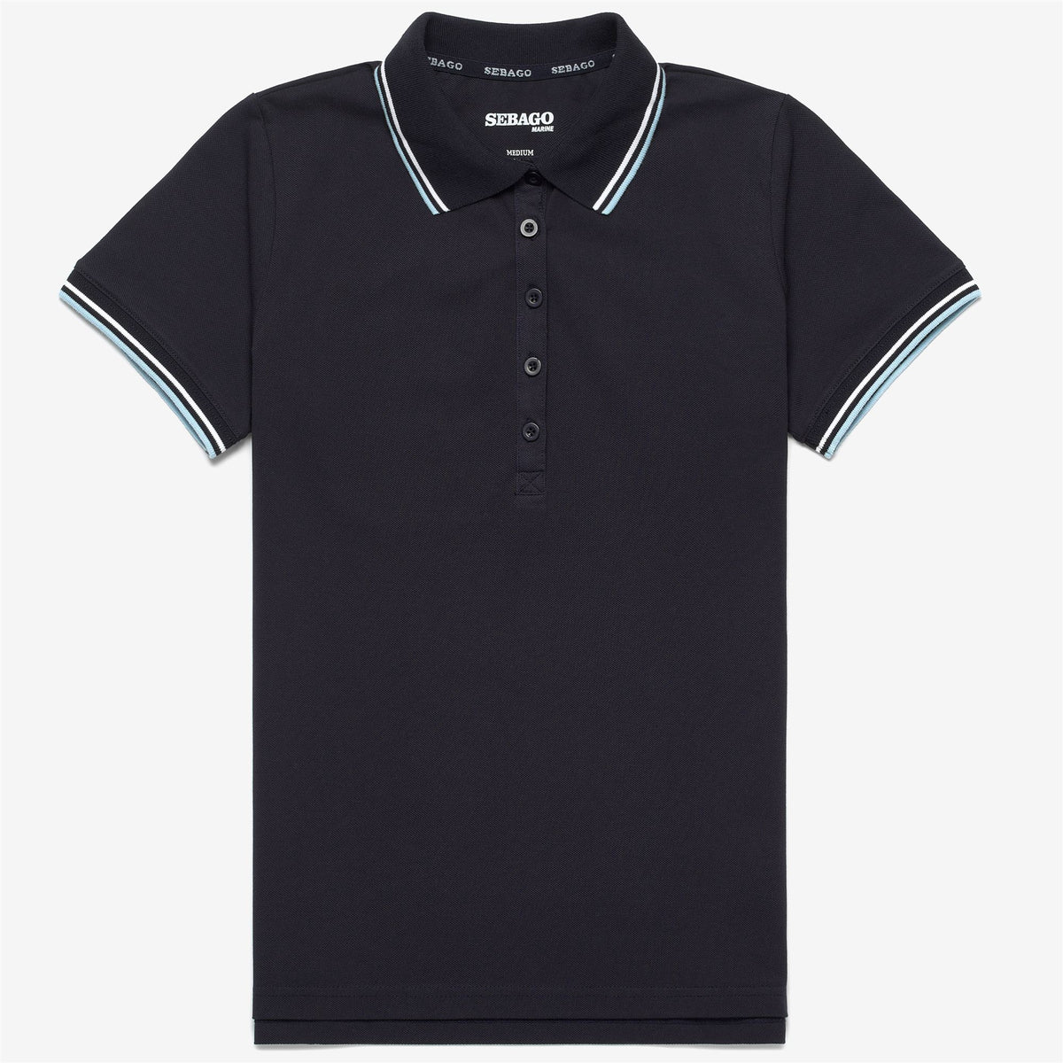 Polo en coton bleu pour femme