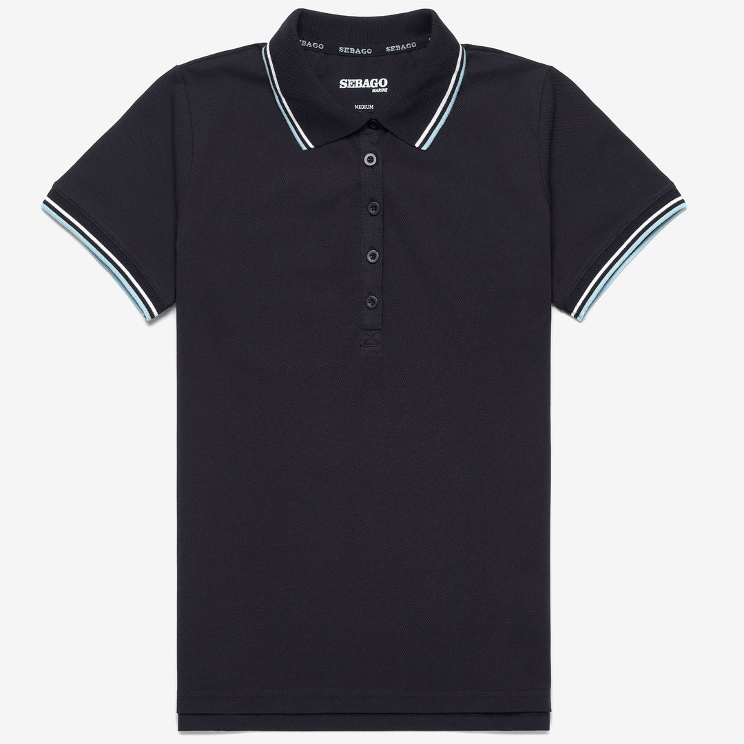 Marineblaues Damen Segel-Poloshirt mit stylischem Design 01