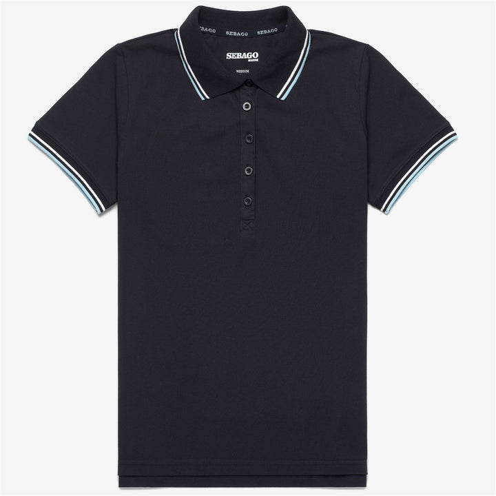 Marine Blue Women's Sailing Polo Shirt with Stylish Design 1