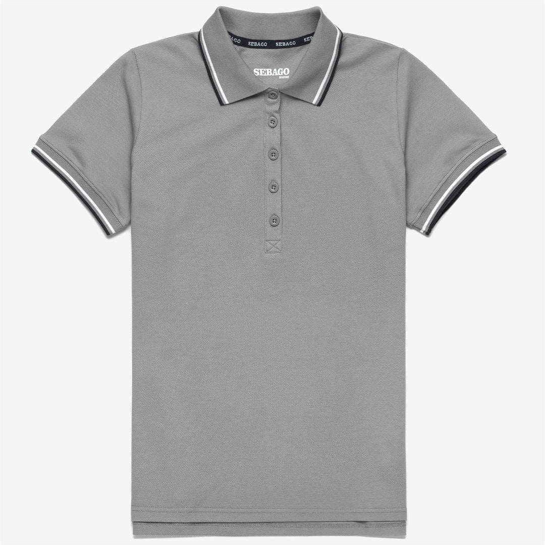 Polo da Vela Donna Grigia con Stampa Marina 01