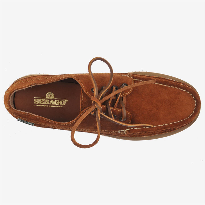 Cognac orange Men's Leather Low Cut Outdoor Moccasins 4
