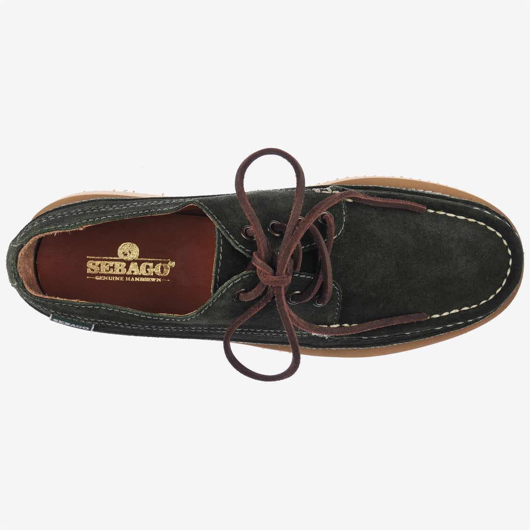 Mocassini Bassi in Pelle Scamosciata Verde Scuro Uomo per Tempo Libero main