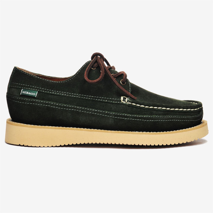 Dark Green Men's Suede Low Cut Moccasins for Leisure Activities 1