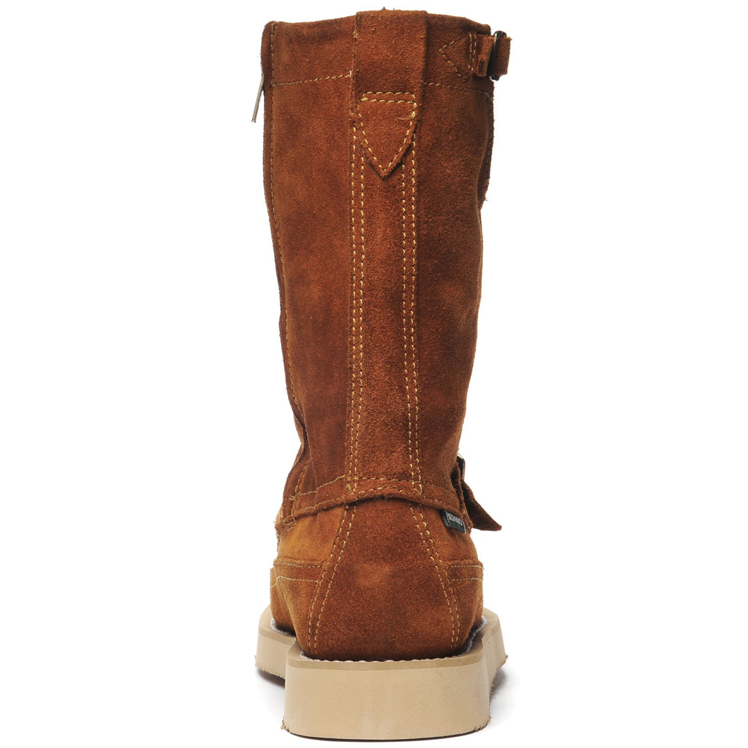 Bottes de loisirs mi-hautes en daim orange cognac pour homme main