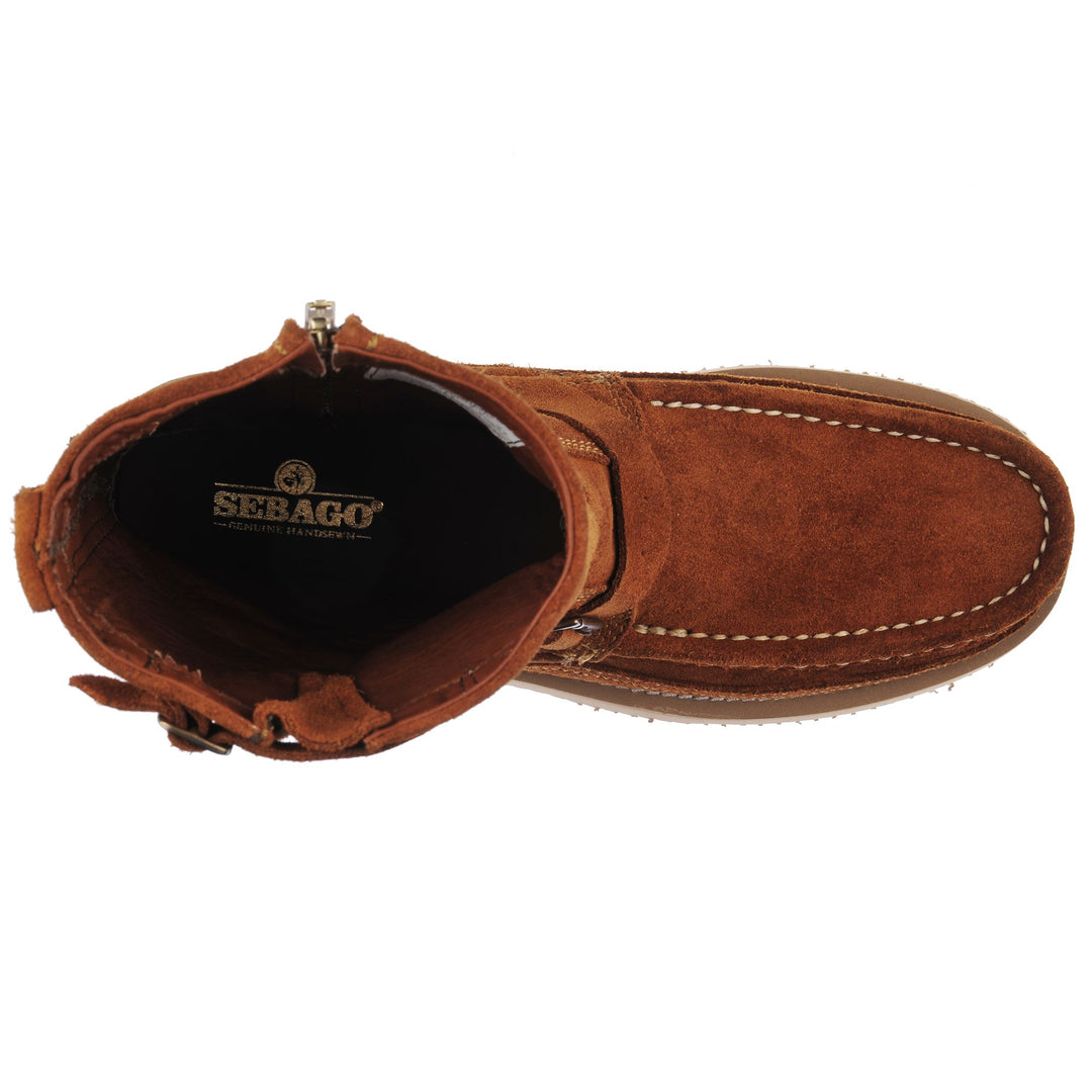 Bottes de loisirs mi-hautes en daim orange cognac pour homme main
