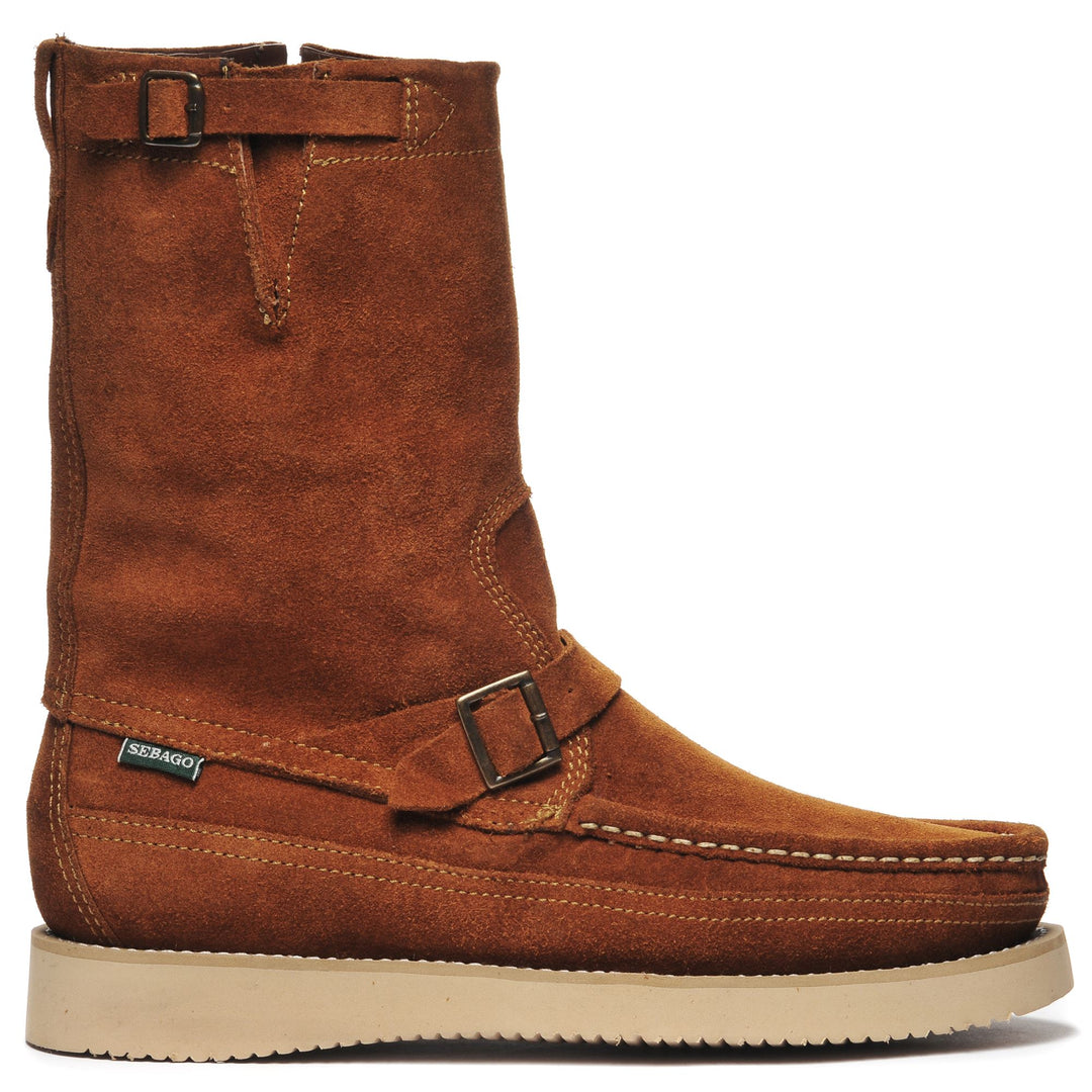 Bottes de loisirs mi-hautes en daim orange cognac pour homme 01