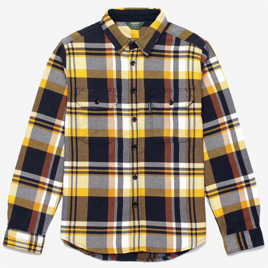 Surchemise unisexe en flanelle jaune et bleu pour un usage décontracté 01