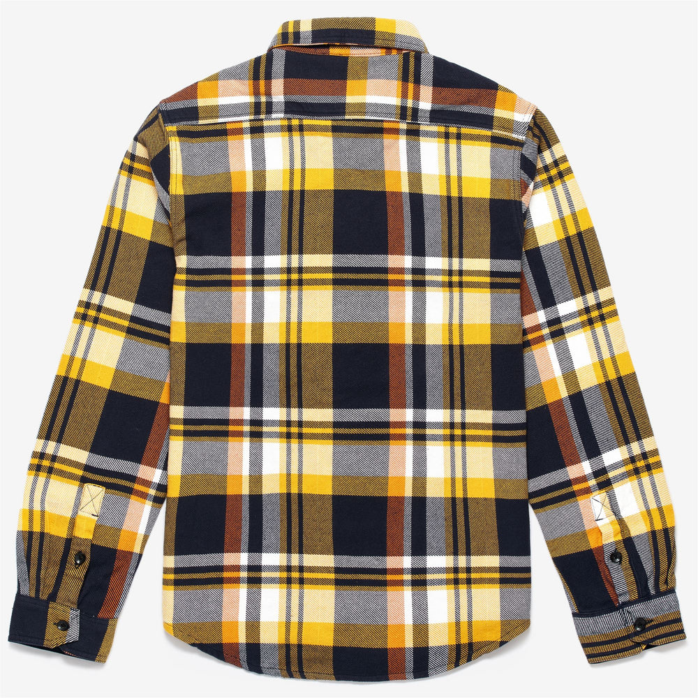 Yellow Blue Unisex Flannel Overshirt for Casual Leisure Wear 02