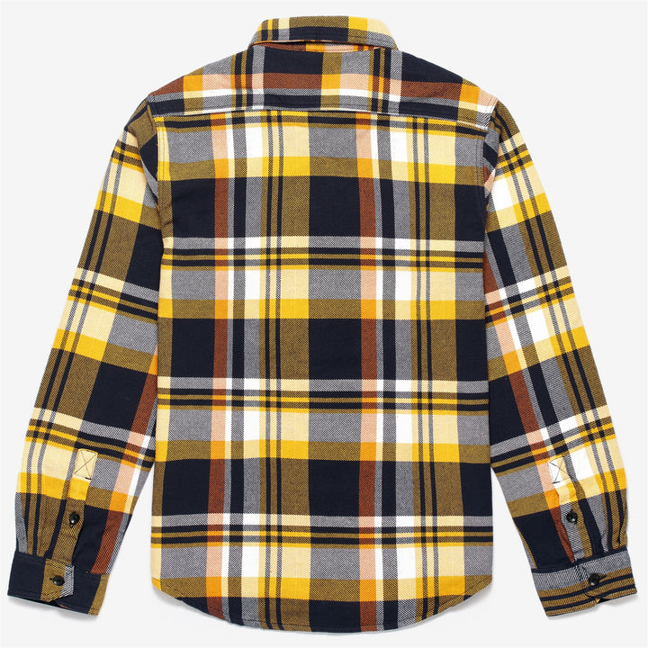 Yellow Blue Unisex Flannel Overshirt for Casual Leisure Wear 2