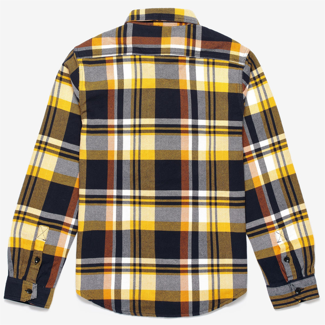 Gelb-blaues Unisex-Flanell-Overshirt für lässige Freizeitkleidung main