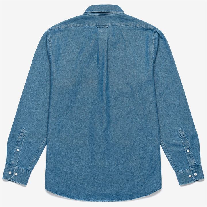 Chemise boutonnée en jean unisexe bleu indigo style yachting 2