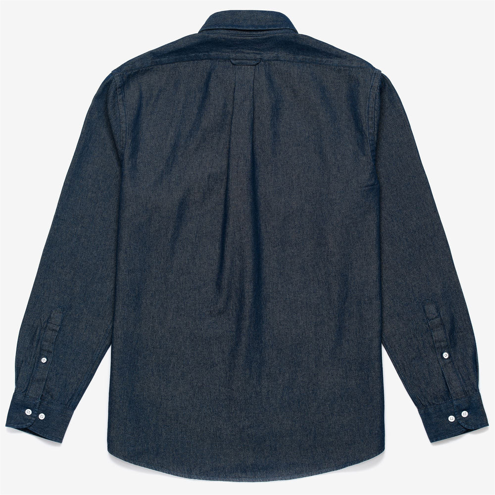 Dark Blue Unisex Yachting Button-Down Denim Shirt 02