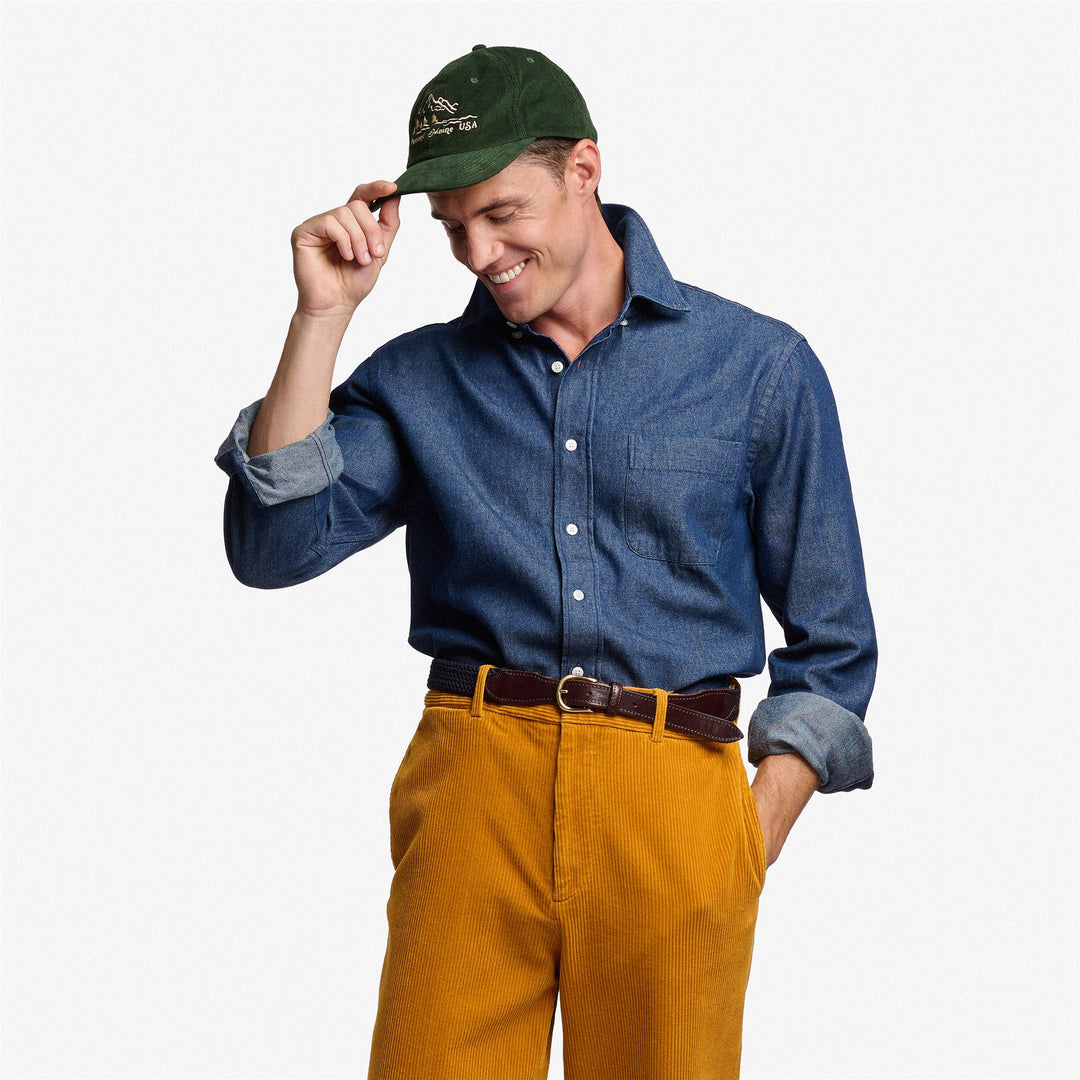 Camicia in Denim Button-Down Unisex da Yachting Blu Scuro main