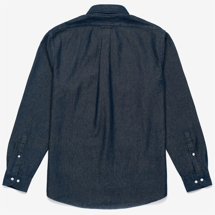 Dark Blue Unisex Yachting Button-Down Denim Shirt 2