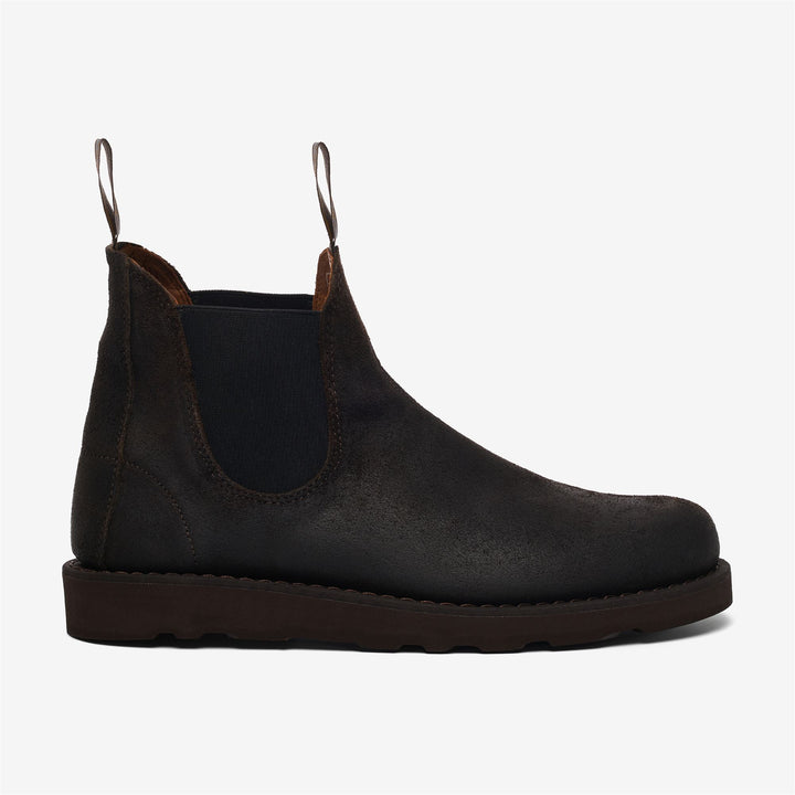 Botines de ante marrón oscuro para hombre para uso informal 1