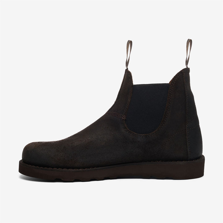Botines de ante marrón oscuro para hombre para uso informal 3