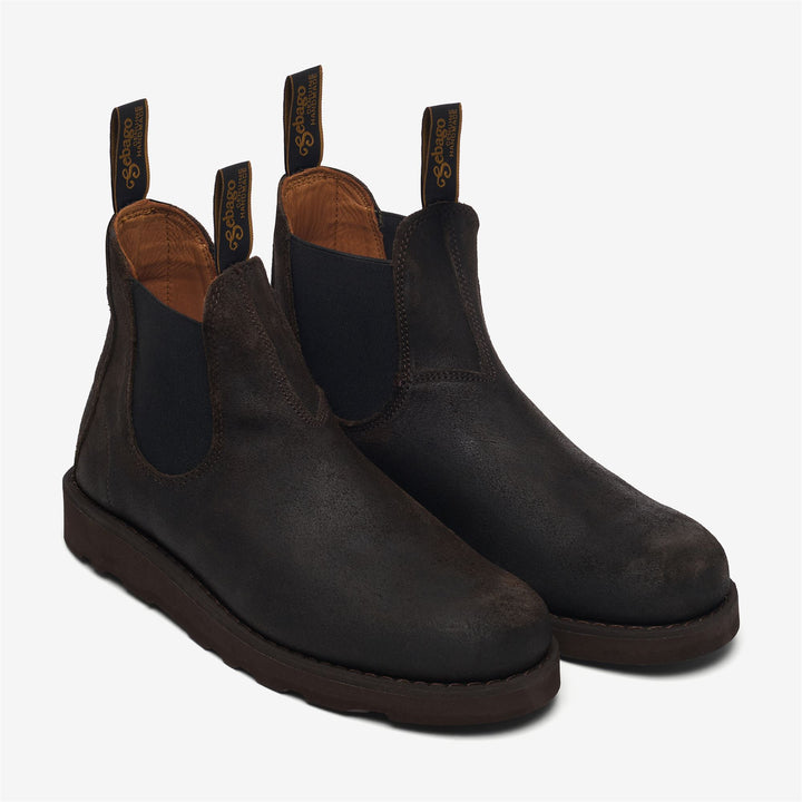 Botines de ante marrón oscuro para hombre para uso informal 2