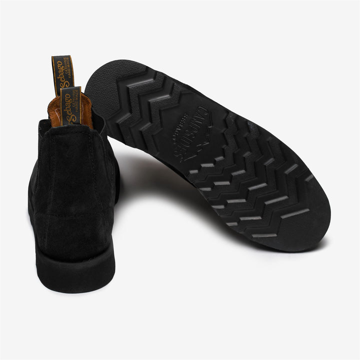 Botines negros de ante para hombre con paneles laterales elásticos 4