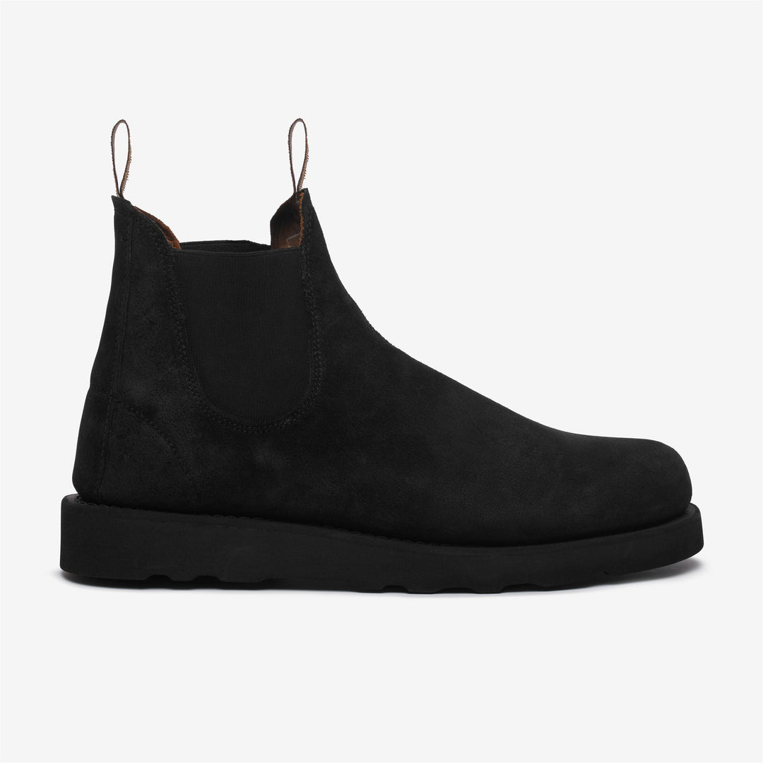 Black Men's Suede Ankle Boots with Elastic Side Panels 01