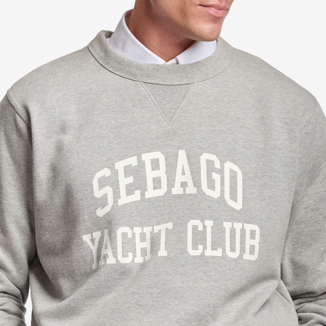 Maglione in Fleece da Yachting Uomo Grigio Melange Stile Classico main
