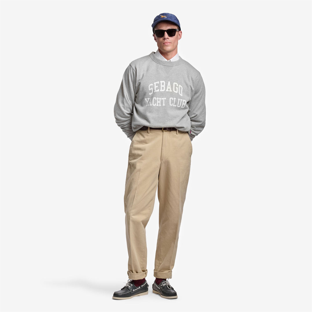 Maglione in Fleece da Yachting Uomo Grigio Melange Stile Classico main