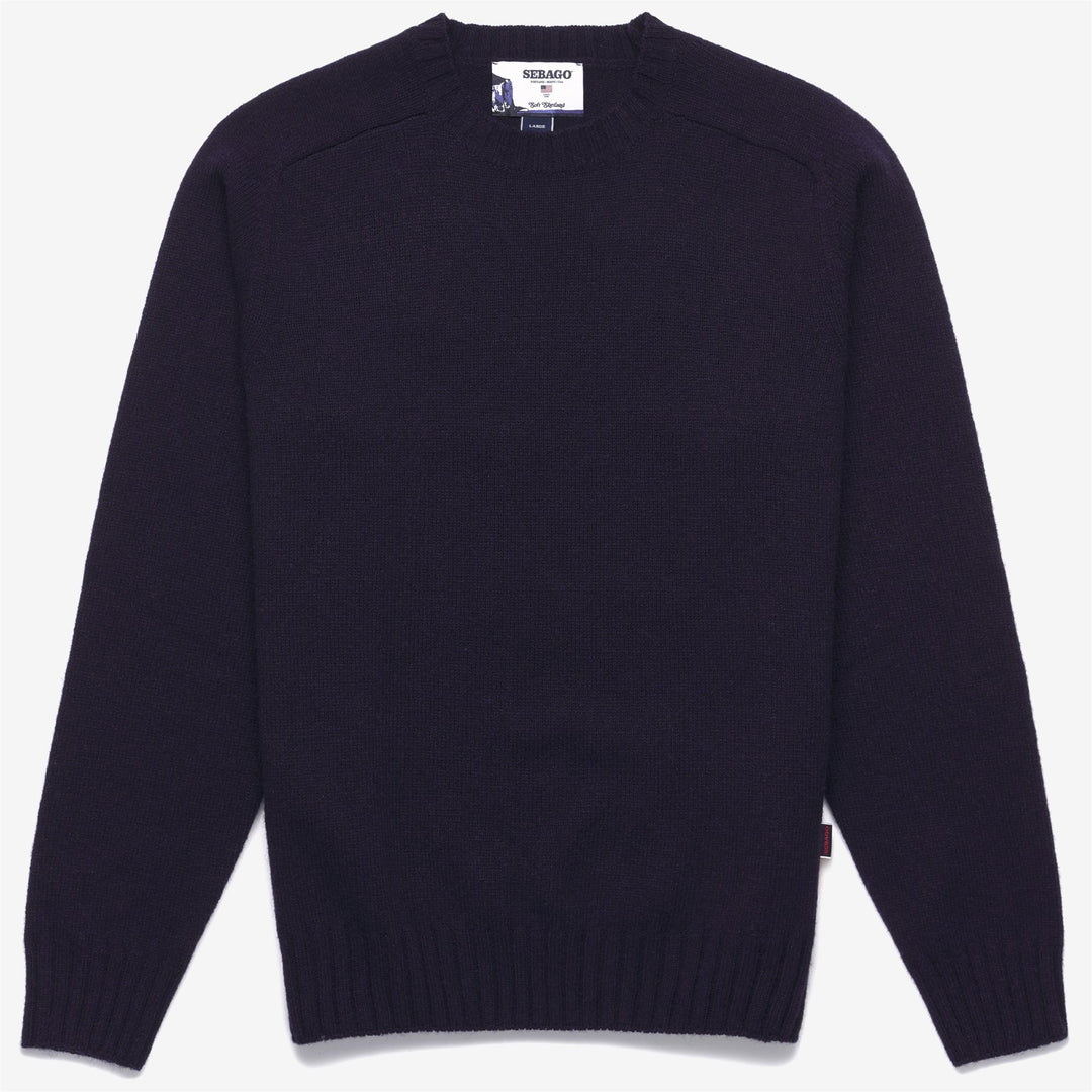 Pull unisexe en laine bleu marine à manches raglan 01