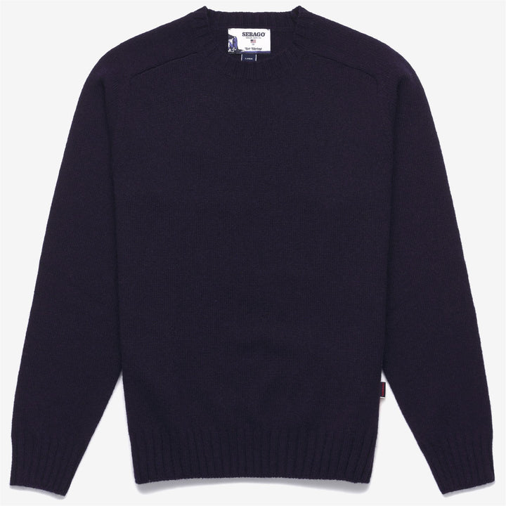 Pull unisexe en laine bleu marine à manches raglan 1