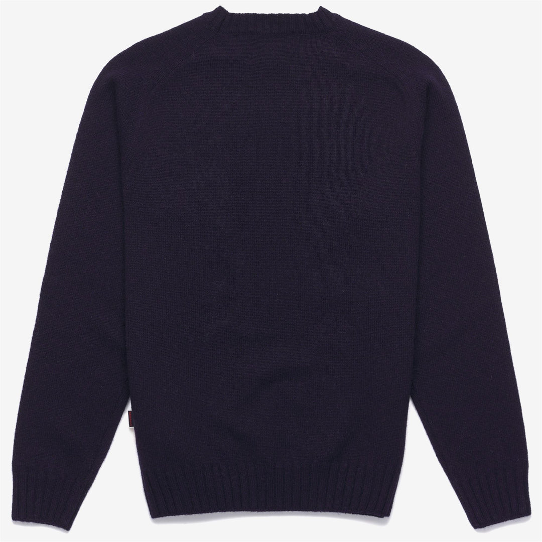 Pull unisexe en laine bleu marine à manches raglan main