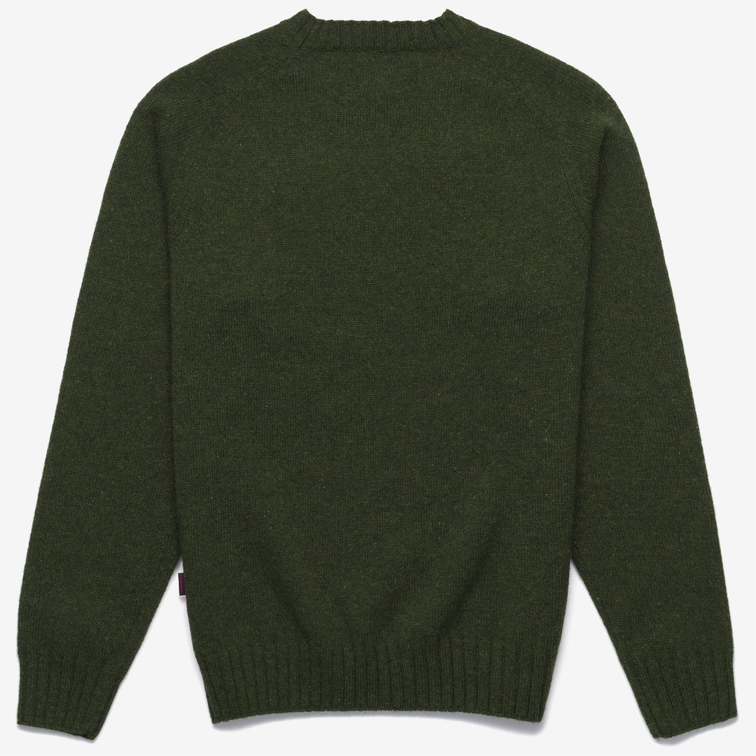 Suéter unisex de lana verde bosque con mangas raglán main