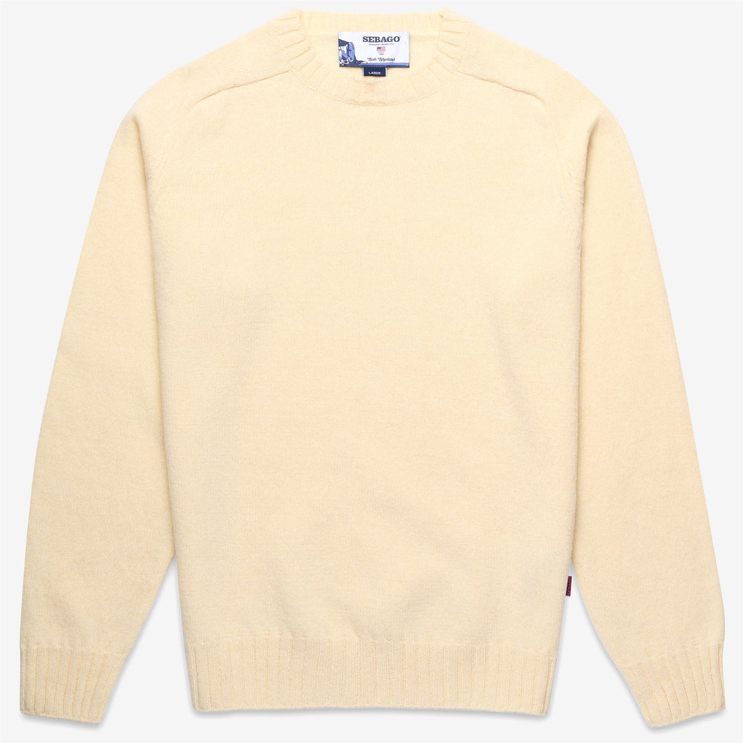 Beige unisex premium wool jumper with ribbed trims main