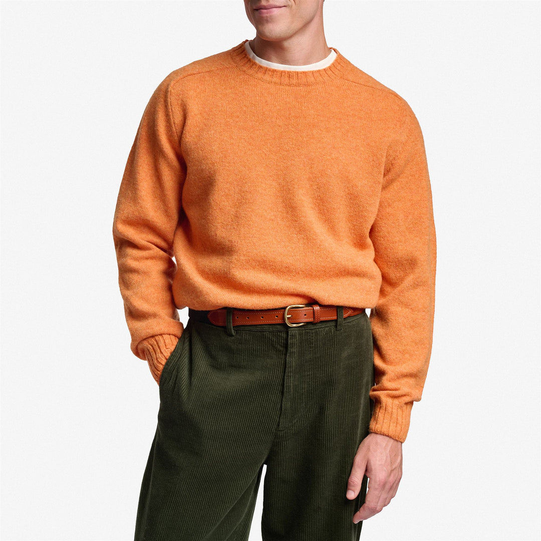 Maglione unisex in lana arancione per autunno e inverno main