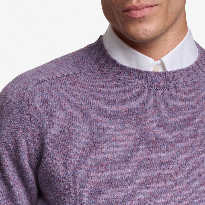 Violetter Unisex-Strickpullover aus Wolle mit Raglanärmeln 4