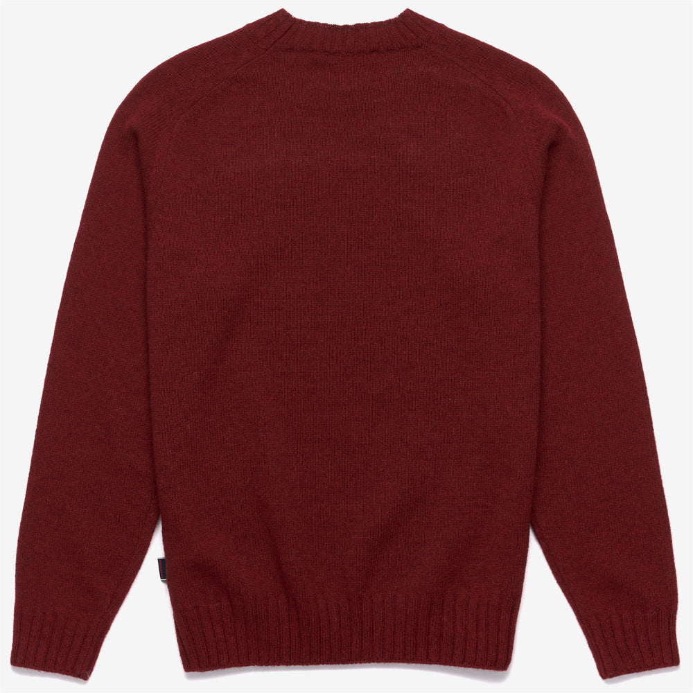 Dark Red Unisex Wool Leisure Jumper with Raglan Sleeves 02