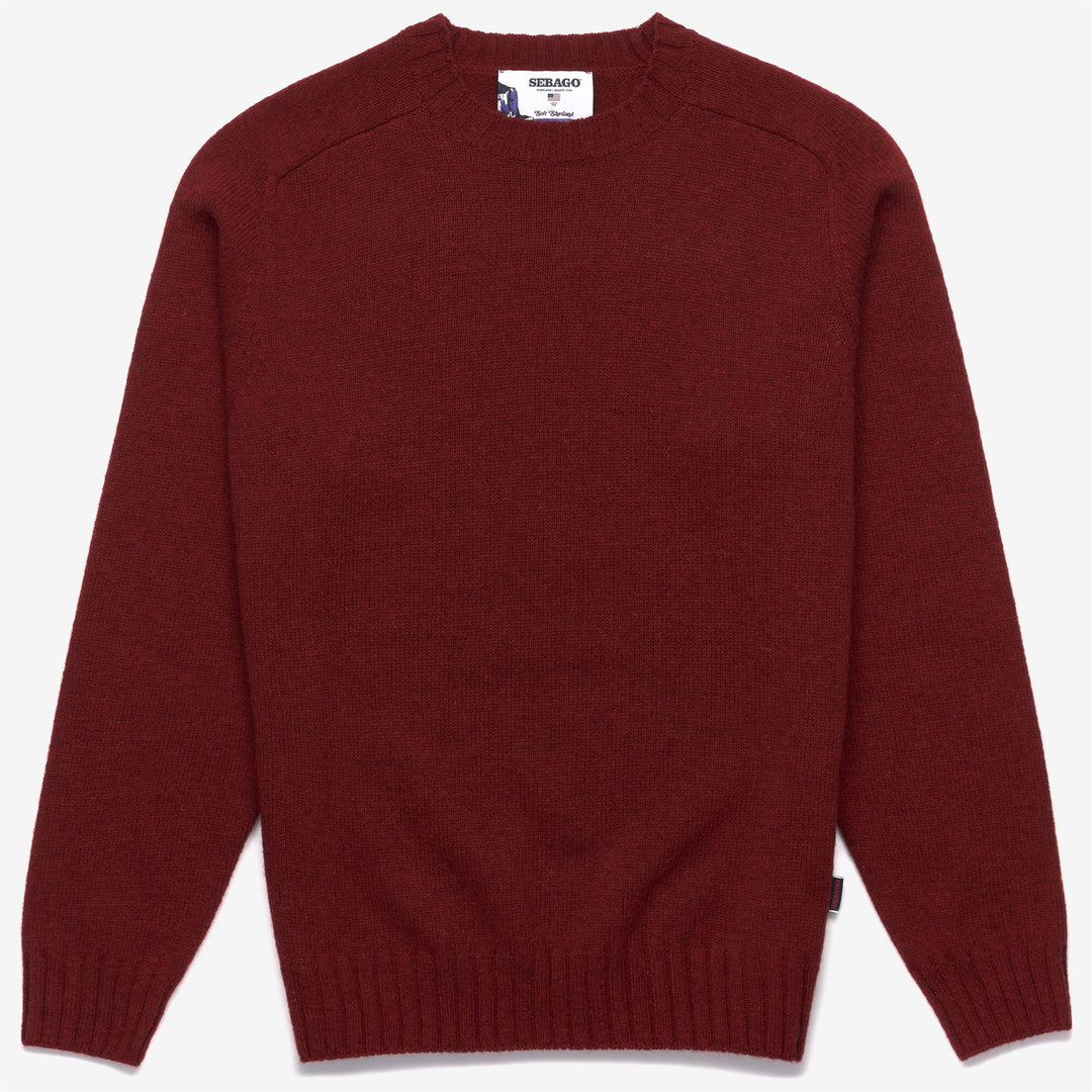 Dark Red Unisex Wool Leisure Jumper with Raglan Sleeves 01