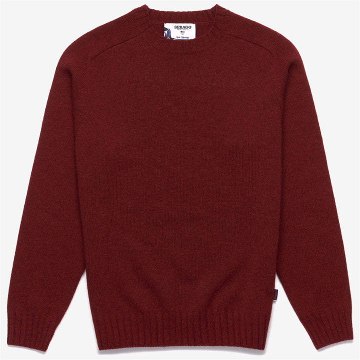 Dark Red Unisex Wool Leisure Jumper with Raglan Sleeves 1