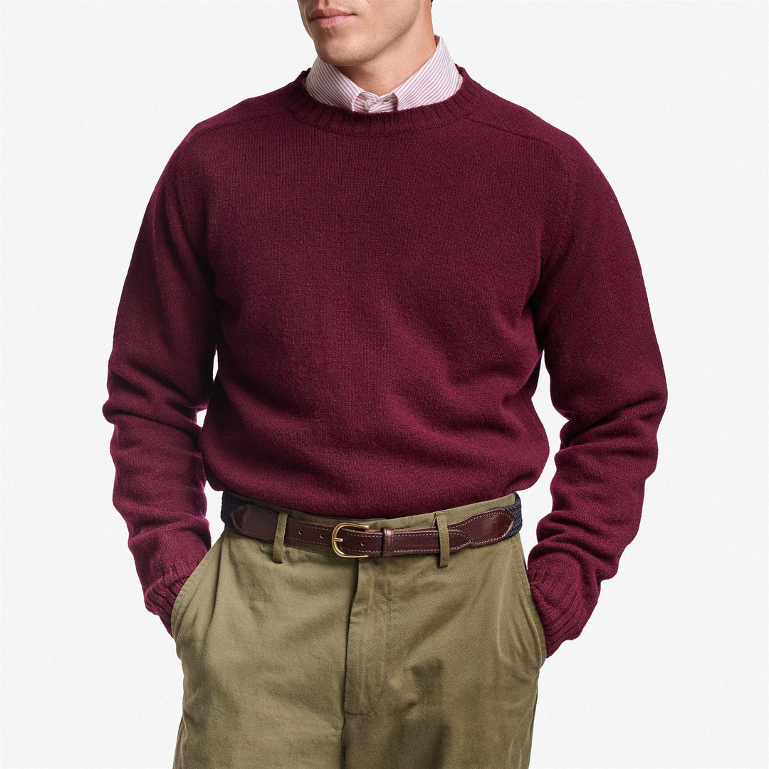 Jersey unisex rojo de punto de lana de primera calidad main