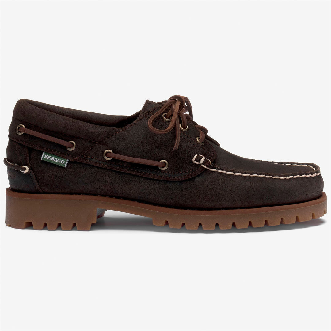 Dark Brown Men's Leather Moccasins with Padded Collar 01