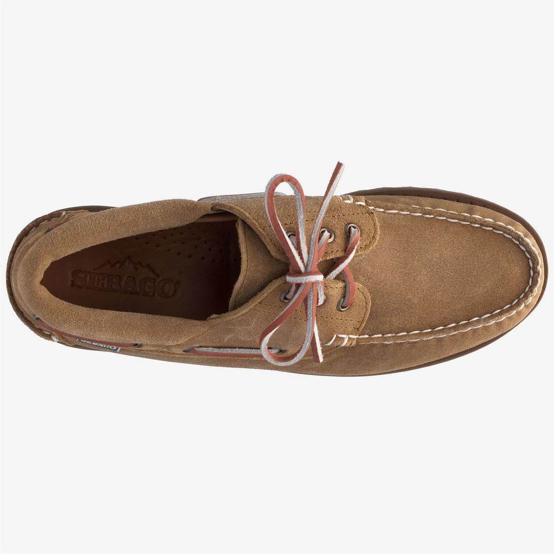 Mocasines de ante beige para hombre con suela de goma color miel main