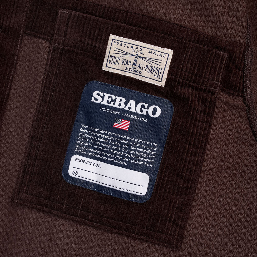 Brown Unisex Corduroy Mid Jacket with Pockets main