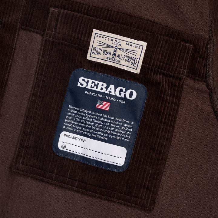 Brown Unisex Corduroy Mid Jacket with Pockets 3