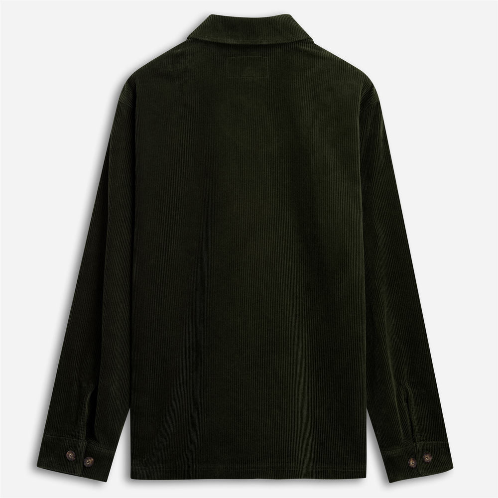 Forest green Unisex Corduroy Mid Jacket with Pockets 02