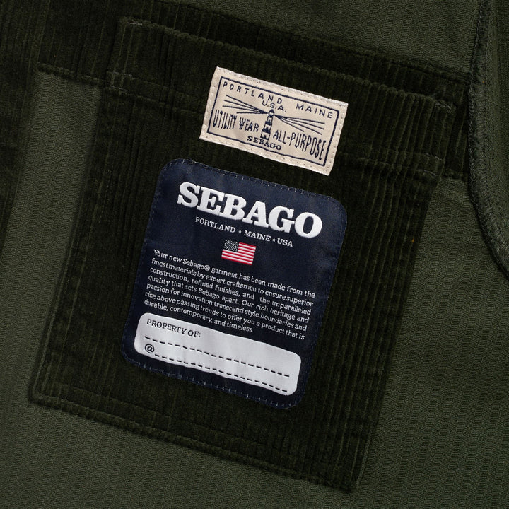 Chaqueta unisex de pana verde bosque con bolsillos 3