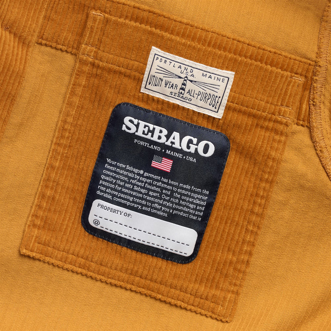 Gelbbraune Unisex-Cord-Arbeitsjacke mit Taschen main