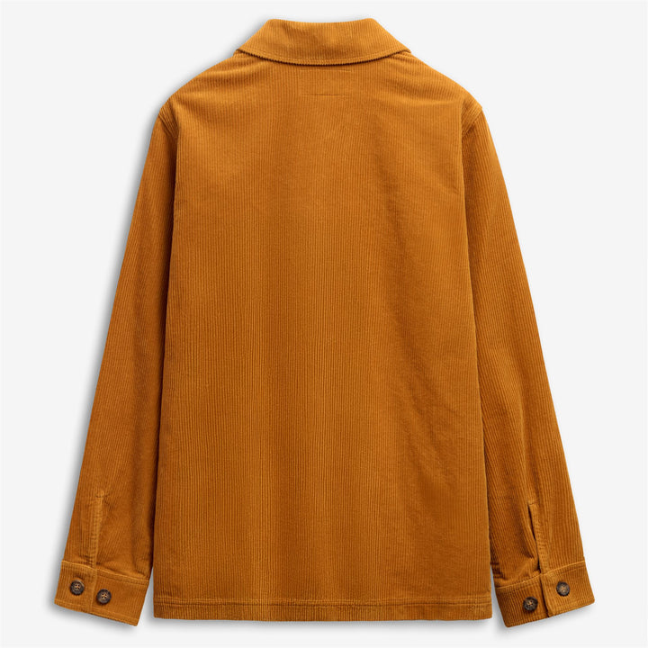 Gelbbraune Unisex-Cord-Arbeitsjacke mit Taschen 2